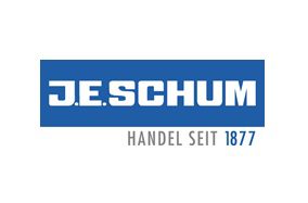 J.E. Schum GmbH & Co. KG Logo: Blauer Schriftzug J.E.SCHUM, Handel seit 1877.