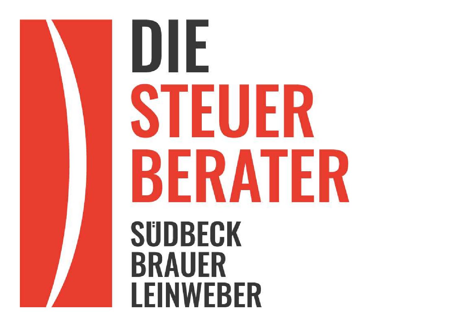 Logo Südbeck Brauer Leinweber: Die Steuerberater, roter Balken.