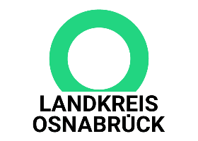 Landkreis Osnabrück Logo: Grüner Kreis über dem Schriftzug LANDKREIS OSNABRÜCK.
