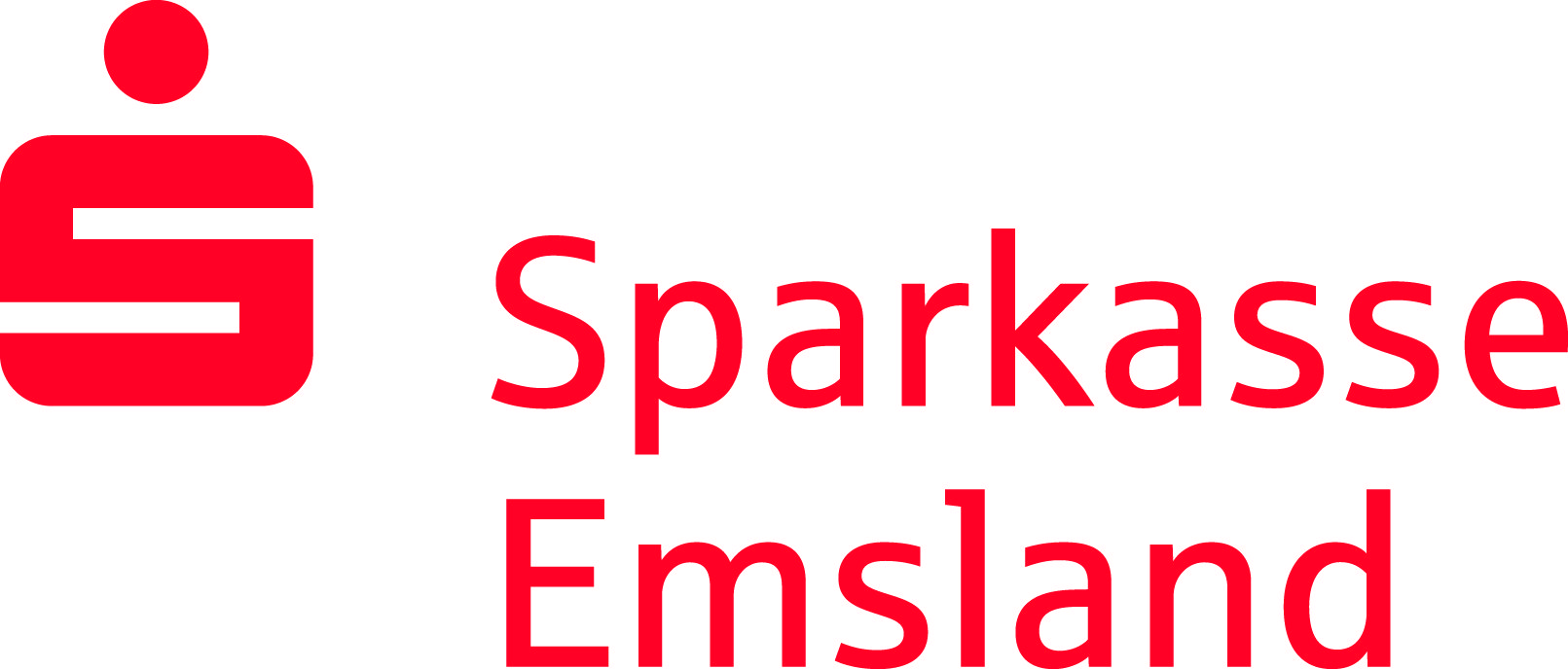 Sparkasse Emsland Logo, rot auf weiß.