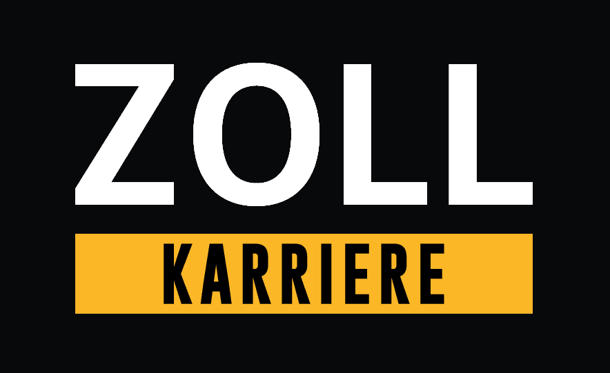 Logo: Zoll Karriere auf schwarzem Hintergrund.