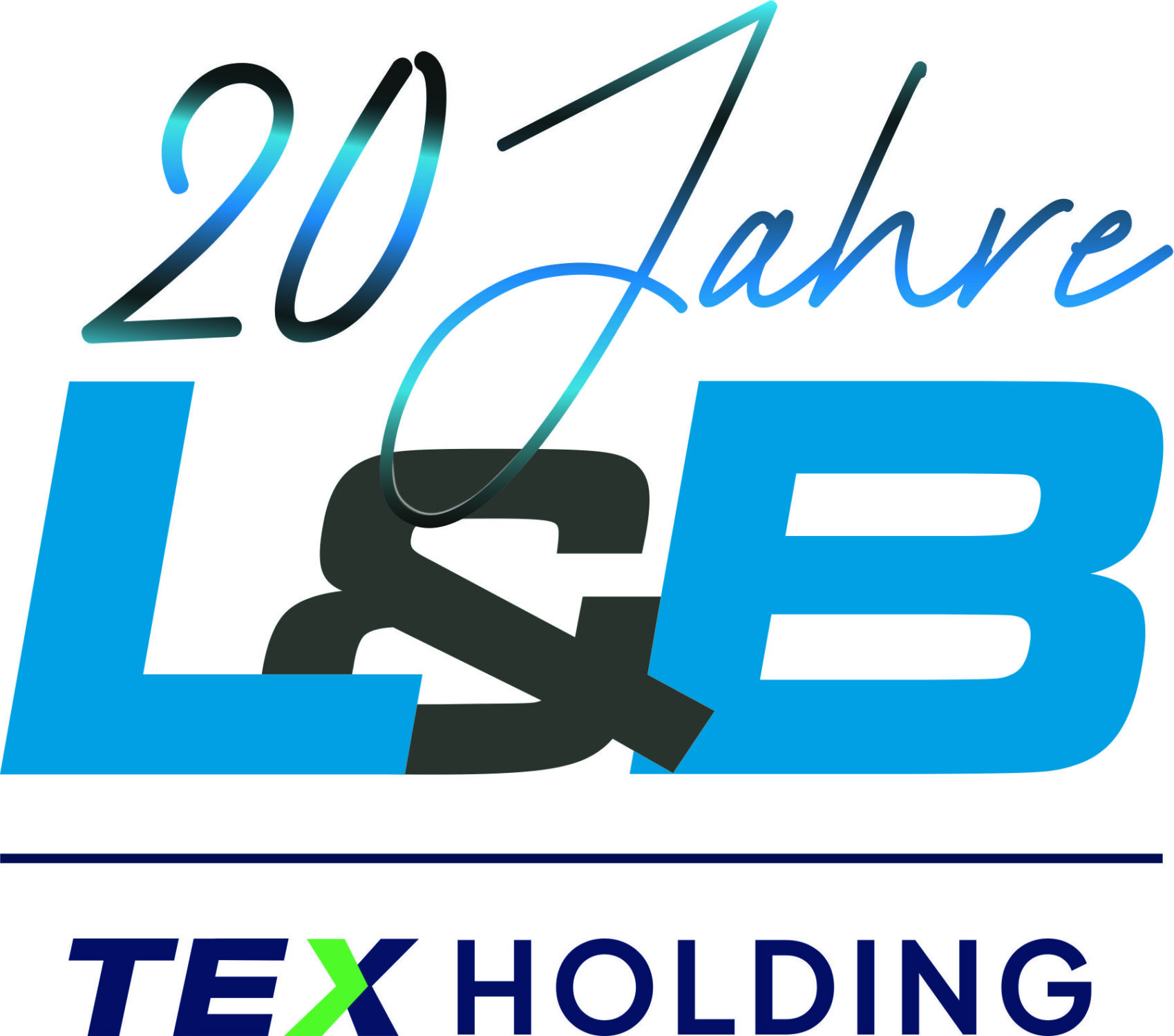 L&B Leit- und Sicherungstechnik Logo: 20 Jahre L&B Dienstleistungs GmbH, TEX Holding.