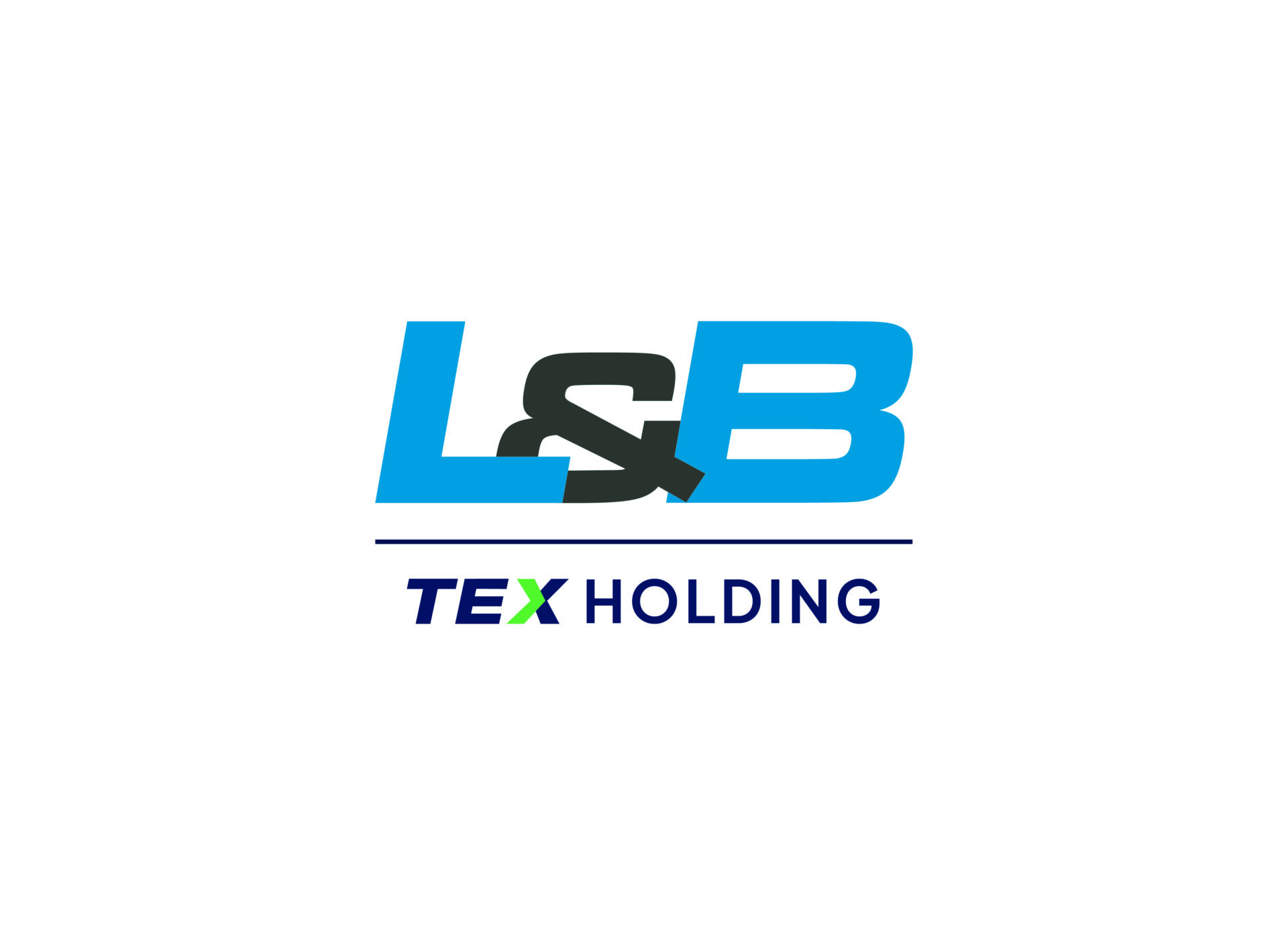 L&B Leit- und Sicherungstechnische Dienstleistungen GmbH Logo: Blaues L und B mit grauem &-Zeichen, TEX Holding Schriftzug