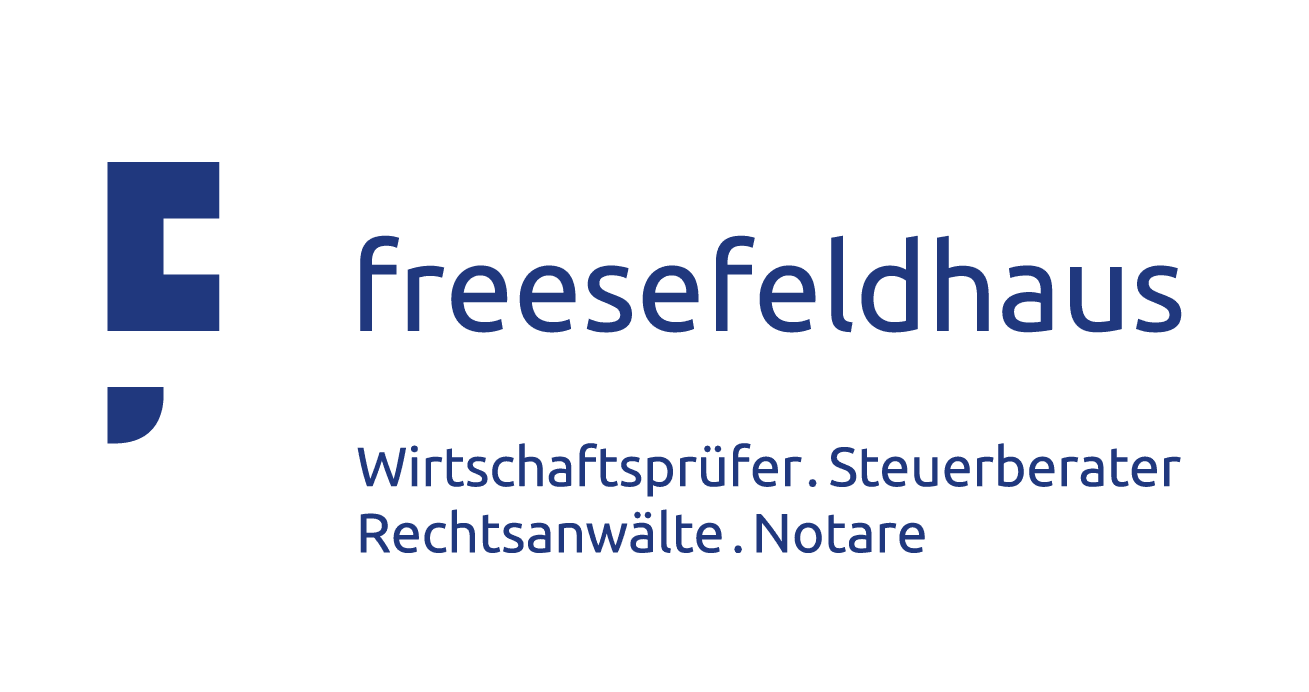 Logo von Freese Feldhaus Partnerschaft mbB: Blaues Logo mit dem Schriftzug "freese feldhaus" und dem Zusatz Wirtschaftsprüfer. Steuerberater