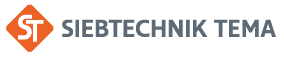 SIEBTECHNIK GmbH Logo: ST in Raute, Schriftzug SIEBTECHNIK TEMA.