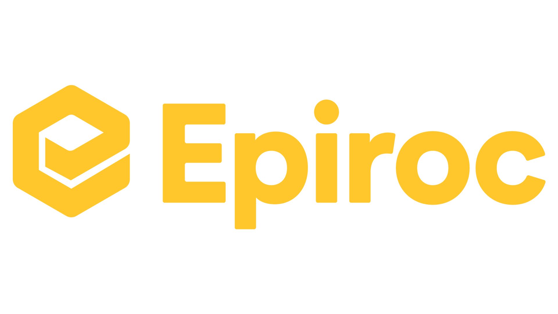 Epiroc Deutschland GmbH Logo. Gelbes Epiroc-Symbol und Schriftzug.