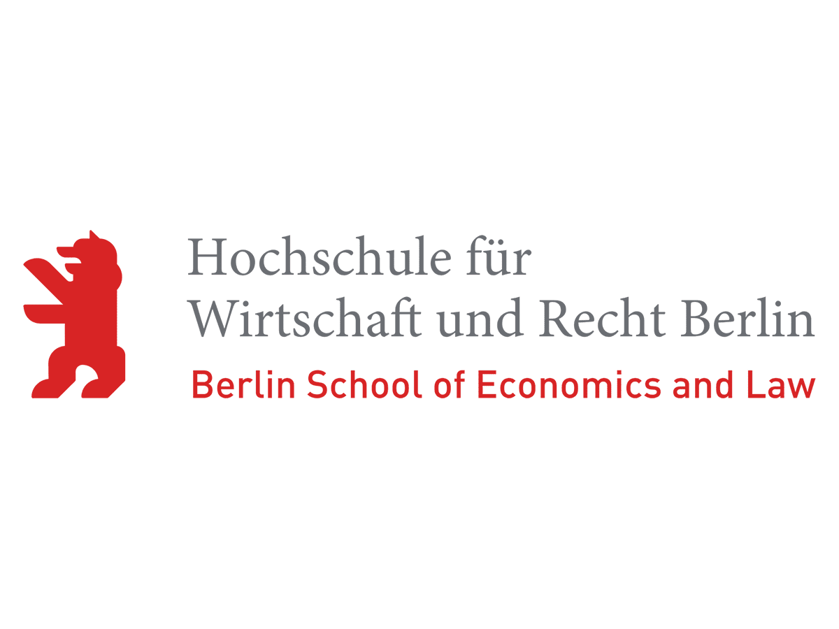 HWR-Logo: Hochschule für Wirtschaft und Recht Berlin Logo mit Berliner Bär.