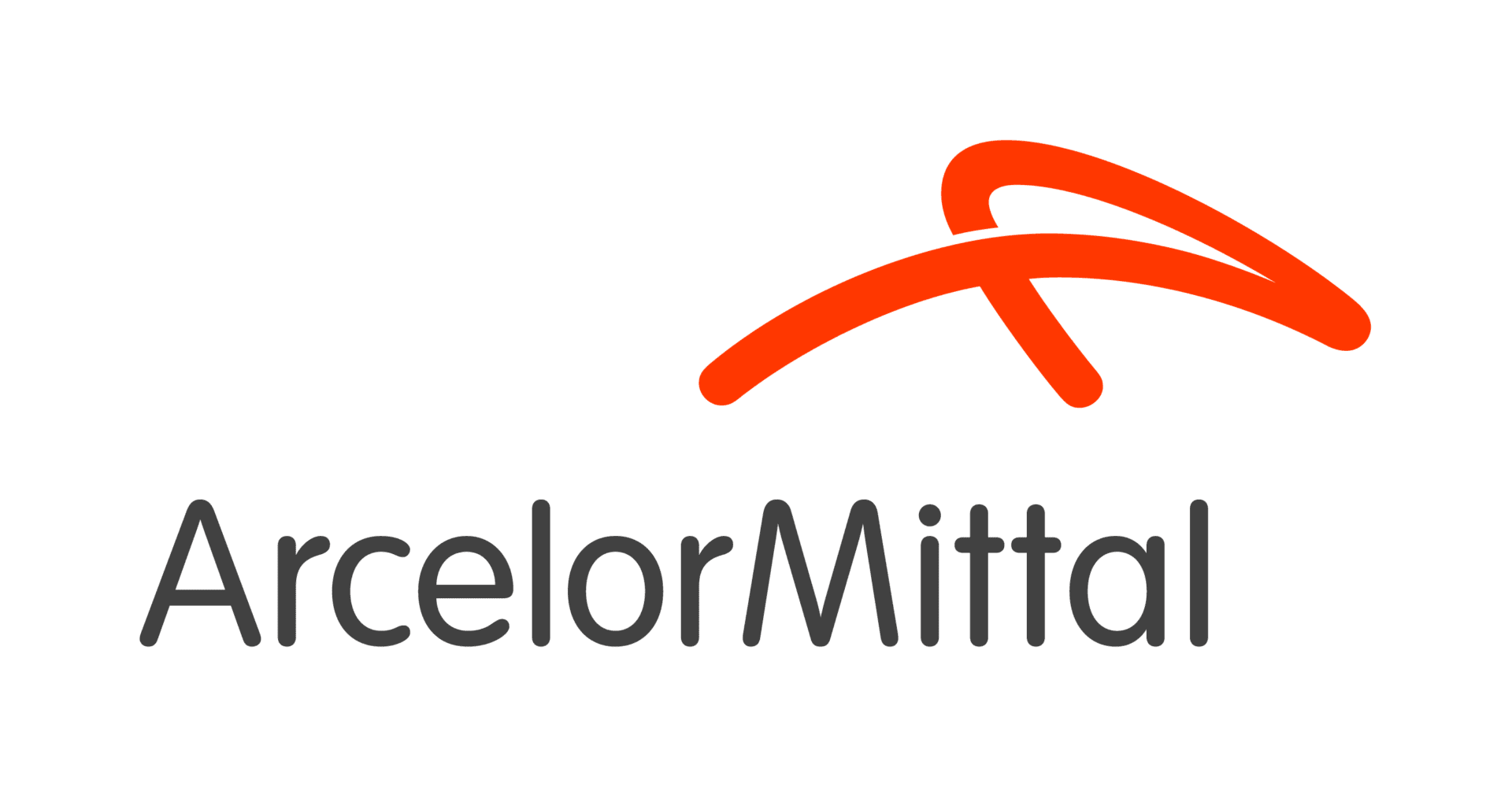 ArcelorMittal Bremen GmbH Logo, rotes Symbol über dem Firmennamen.