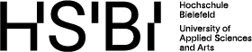 Logo der Hochschule Bielefeld, HSB BI. University of Applied Sciences and Arts.