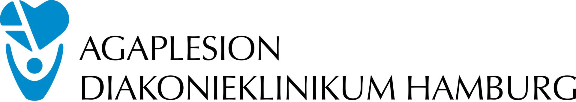 Das AGAPLESION DIAKONIEKLINIKUM HAMBURG Logo zeigt ein blaues Herz-Symbol mit stilisierter Figur und den Schriftzug des Krankenhauses.