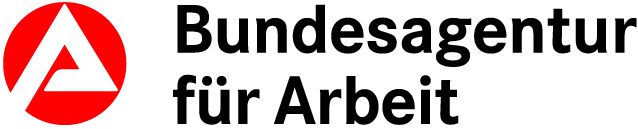 Farbiges Logo der Bundesagentur für Arbeit: Roter Kreis mit weißem A, daneben schwarzer Schriftzug.