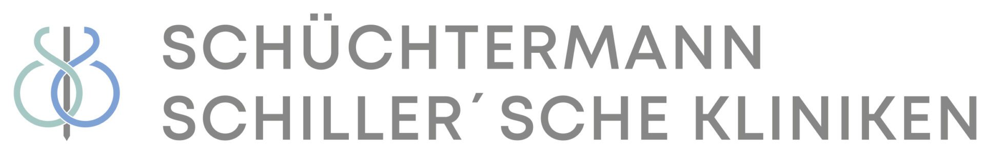 Logo der Schüchtermann Schiller sche Kliniken mit stilisierter Grafik und ausgeschriebenem Kliniknamen in grauer Schrift